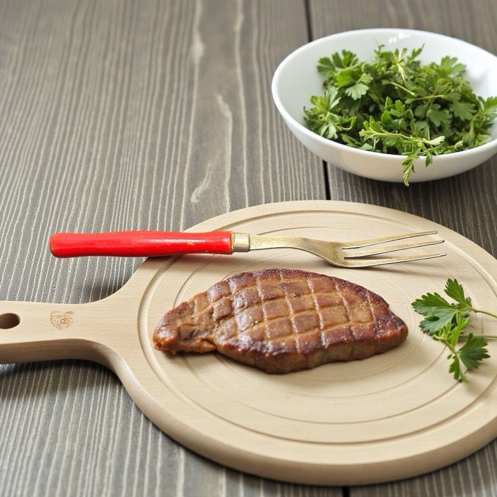 Vintage 12" Meat Fork – Vaughan Chicago USA – Wood Handle Primitive Kitchen Tool